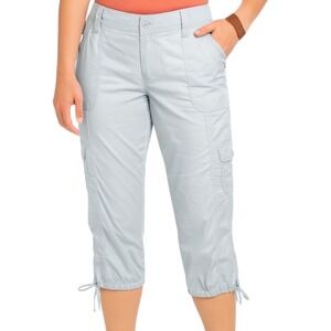 Style & Co Dream Cloud Blue Bungee Capri Pants Womens Size 6‎ Cargo Pockets